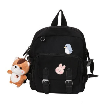 Korean Style Canvas Small Mini Backpack For Women New Fashion Travel Backpack Leisure School Bag For Tennage Girl Shoulder Bag